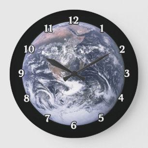 Grande Horloge Ronde Planet Earth Wall Clock