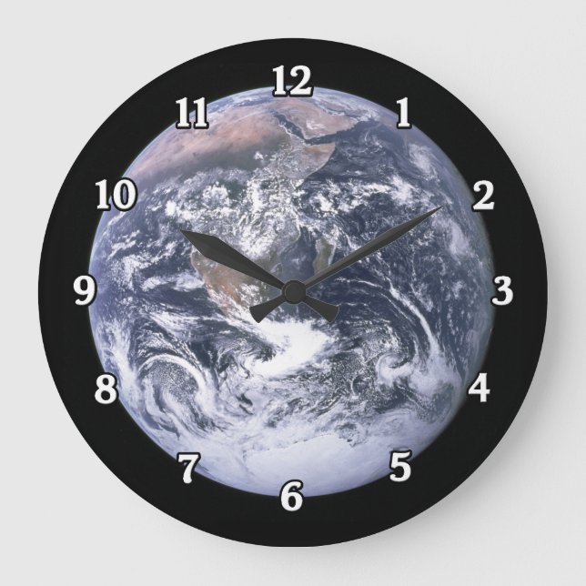 Grande Horloge Ronde Planet Earth Wall Clock (Recto)