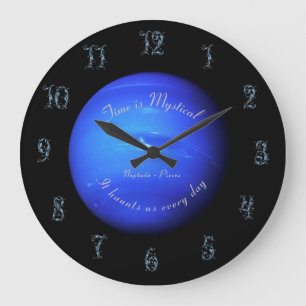 Grande Horloge Ronde Planet Neptune Astronomy Pisces Acrylic Wall Clock