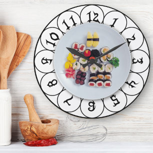Grande Horloge Ronde Plaque de sushi   cuisine