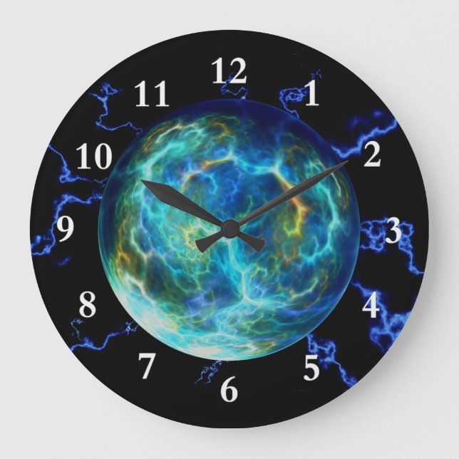 Grande Horloge Ronde Plasma électrique (Recto)