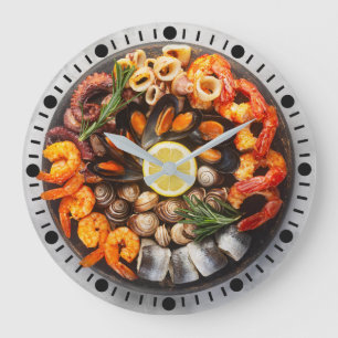 Grande Horloge Ronde Plateau de fruits de mer