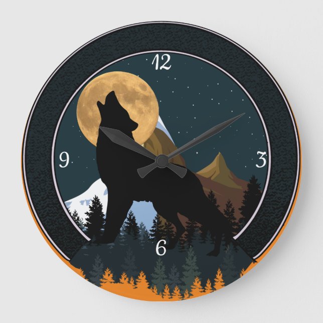 Grande Horloge Ronde Pleine lune de Howling Wolf (Recto)