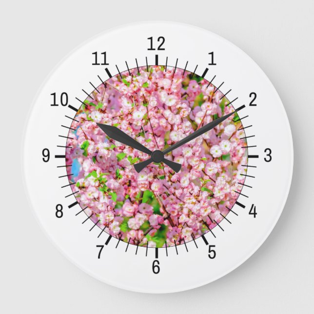 Grande Horloge Ronde Plum à fleurs (Recto)