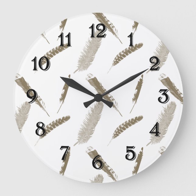Grande Horloge Ronde Plumes d'or (Recto)