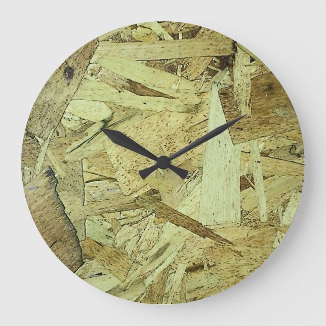 Grande Horloge Ronde Plywood de carte à puce OSB (Recto)