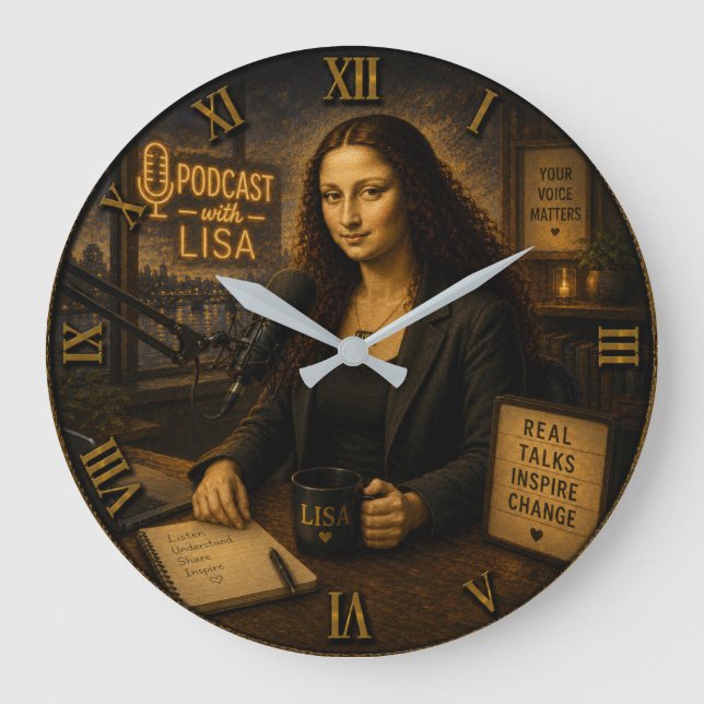 Grande Horloge Ronde Podcast Host Funny Mona Lisa (Recto)