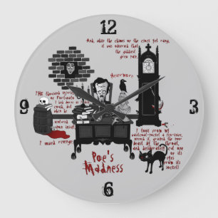 Grande Horloge Ronde 'Poe's Madness' (version 2) Clock