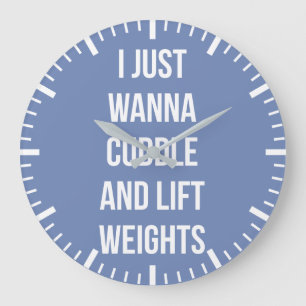 Grande Horloge Ronde Poids Lift Et Cuddle - Gymnase De Novelty Mignonne
