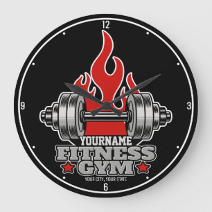 Grande Horloge Ronde Poids Personnalisé Levant Dumbbell Fitness Gym