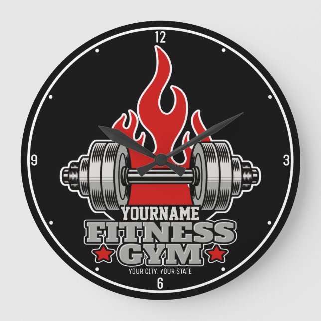 Grande Horloge Ronde Poids Personnalisé Levant Dumbbell Fitness Gym (Recto)