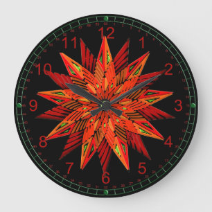 Grande Horloge Ronde Poinsettia
