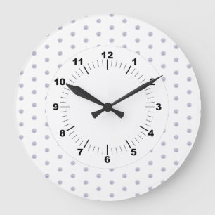 Grande Horloge Ronde Point Polka de lavande de Motif chic
