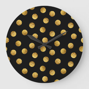 Grande Horloge Ronde Point Polka Or : Étincelant Sans Parfum.