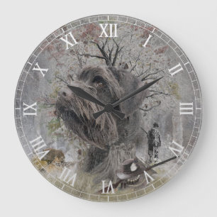 Grande Horloge Ronde Pointer à poil dur allemand