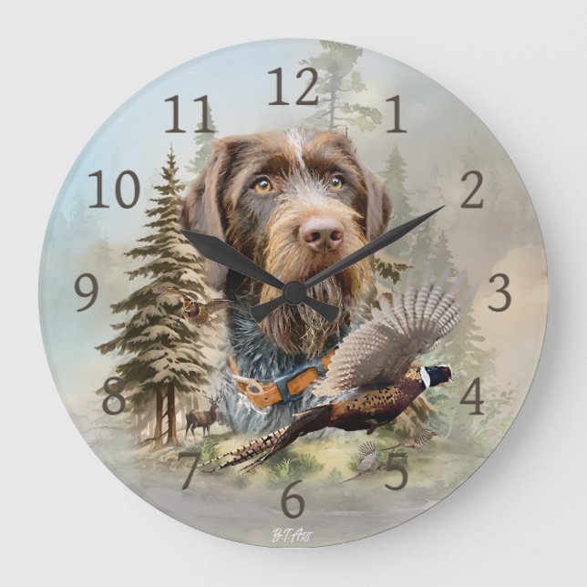 Grande Horloge Ronde Pointer allemand à poil dur (Recto)