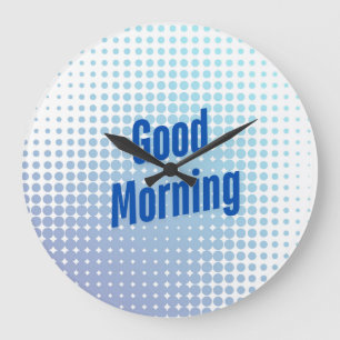 Grande Horloge Ronde Points Bleus du bon matin