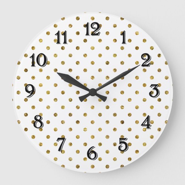 Grande Horloge Ronde Points de Glamour en Or Chic (Recto)