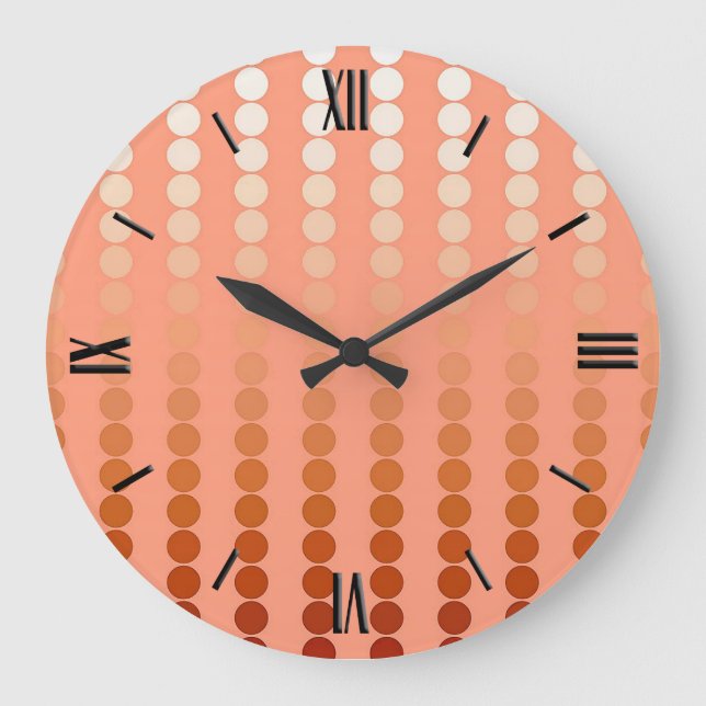 Grande Horloge Ronde Points de satin - nuances de pêche (Recto)