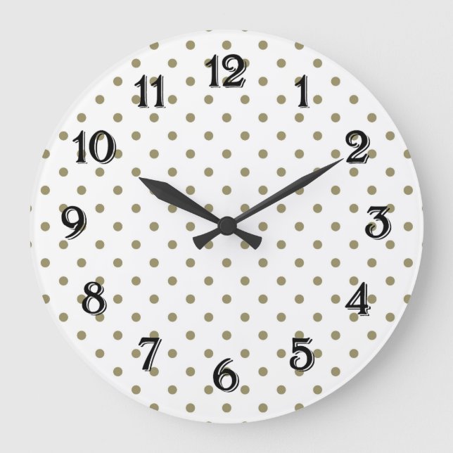 Grande Horloge Ronde Points dorés chic (Recto)
