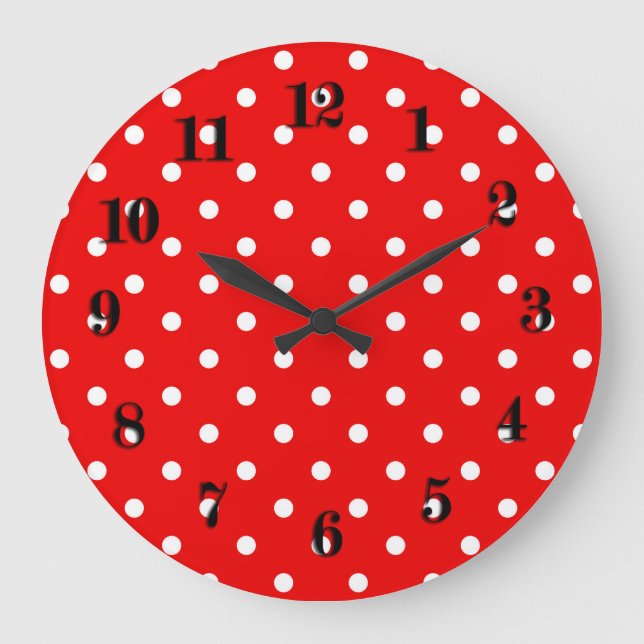 Grande Horloge Ronde Points polka rouge (Recto)