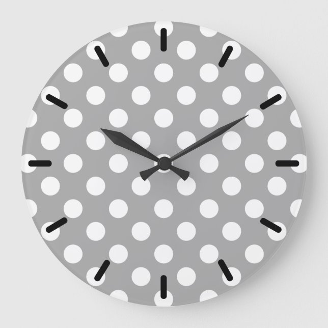Grande Horloge Ronde Pois blancs sur gris (Recto)