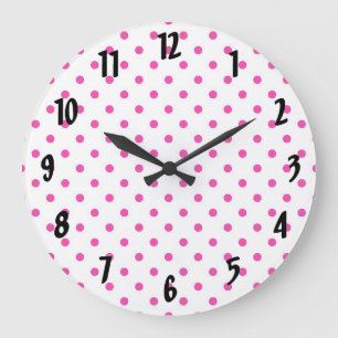 Grande Horloge Ronde pois rose