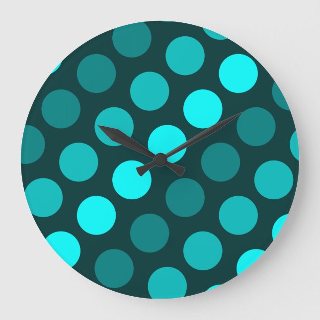 Grande Horloge Ronde Pois trios Turquoises (Recto)