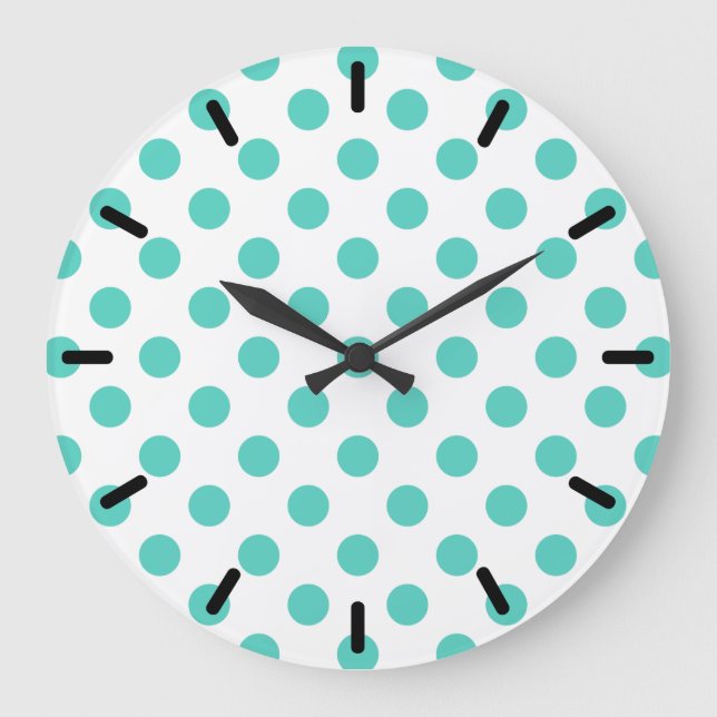 Grande Horloge Ronde Pois turquoise (Recto)