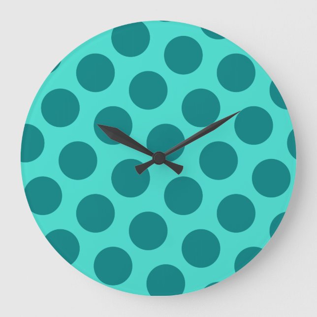 Grande Horloge Ronde Pois Turquoises (Recto)