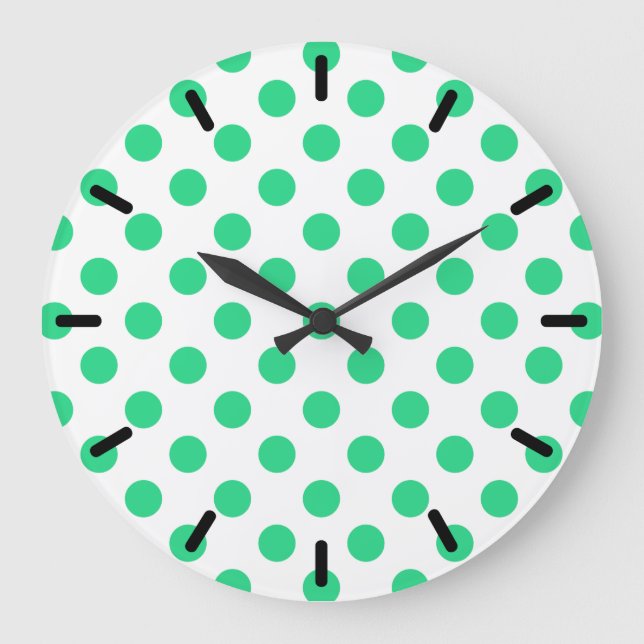 Grande Horloge Ronde Pois verts et blancs (Recto)