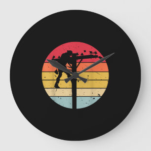Grande Horloge Ronde Poison de Lineman Electrician