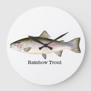 Grande Horloge Ronde Poisson de truite arc-en-ciel