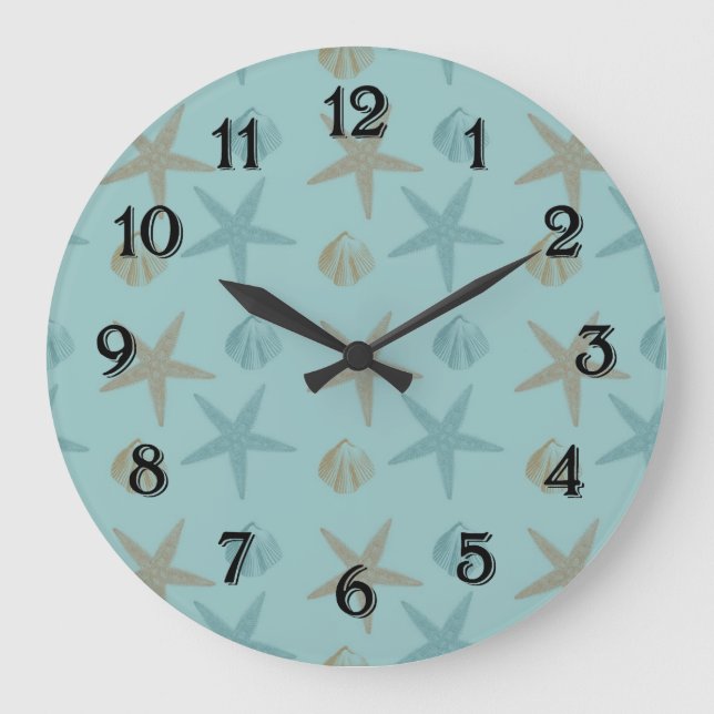 Grande Horloge Ronde Poisson étoilé et coquilles (Recto)
