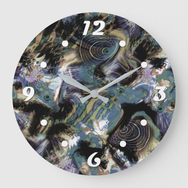 Grande Horloge Ronde Poisson marbré (Recto)