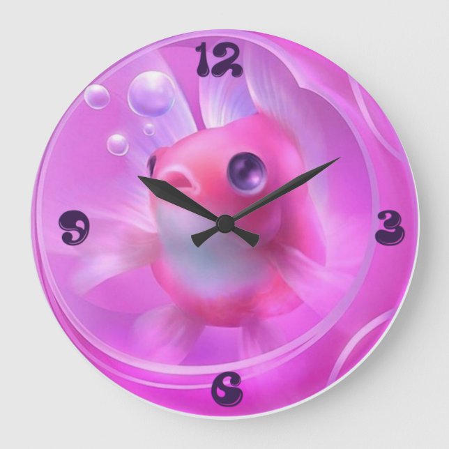 Grande Horloge Ronde Poisson rose (Recto)