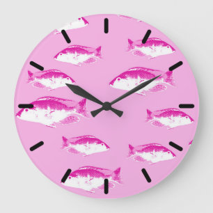 Grande Horloge Ronde Poisson rose
