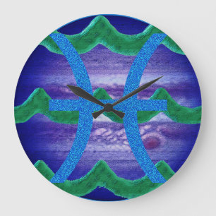 Grande Horloge Ronde Poissons