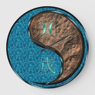 Grande Horloge Ronde Poissons & Chien de Terre