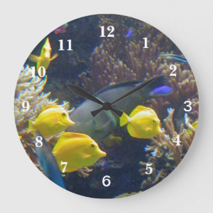 Grande Horloge Ronde Poissons de récif coralien