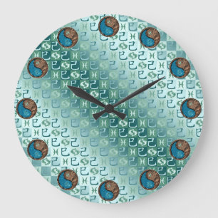 Grande Horloge Ronde Poissons & Serpent de terre