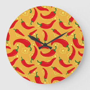 Grande Horloge Ronde Poivrons chauds
