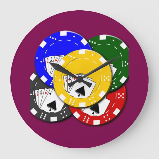 Grande Horloge Ronde Poker Chip  Large Clock (Recto)
