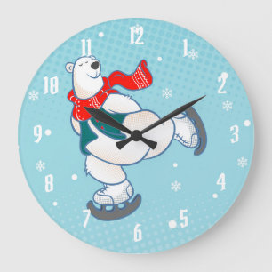 Grande Horloge Ronde Polar bear on ice skates