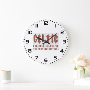 Grande Horloge Ronde Police alphabétique celtique