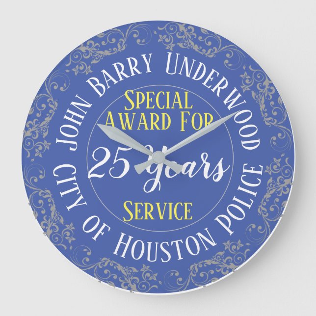 Grande Horloge Ronde Police Long Service Award de l'Année Served (Recto)