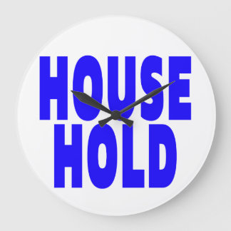 GRANDE HORLOGE RONDE POLICES DE CARACTÈRES BLEUS POUR LA MAISON