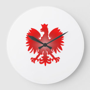 Grande Horloge Ronde Polish Eagle Wall Clock