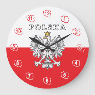Grande Horloge Ronde Polska avec aigle polonais