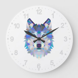 Grande Horloge Ronde Polygonal geometric wolf head